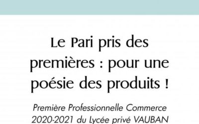 « Le Pari pris des premières: pour une poésie des produits! » Publication du livre chez EDILIVRE