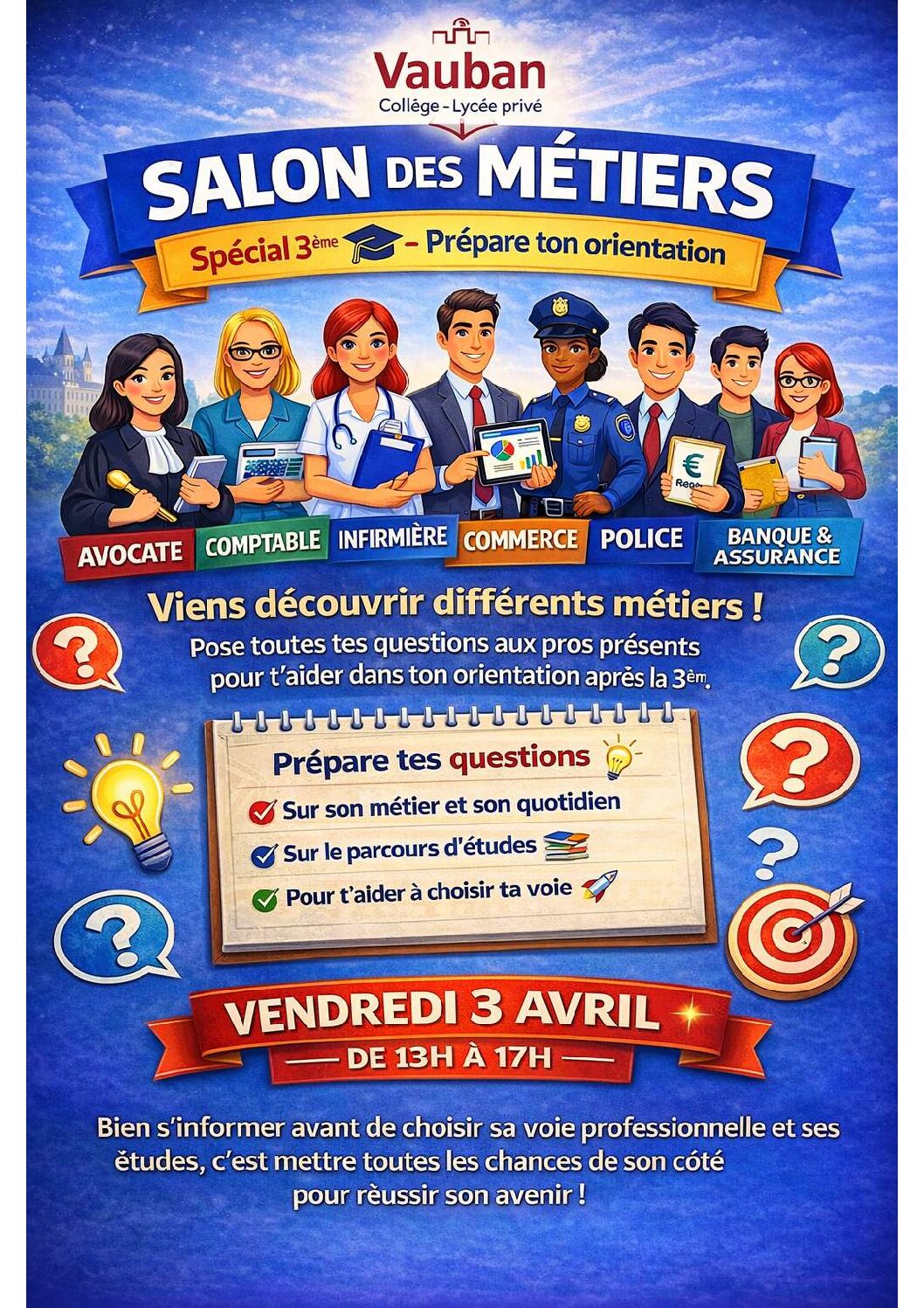 🎯 Et après la 3ème, tu fais quoi ? Vendredi 3 Avril 2026