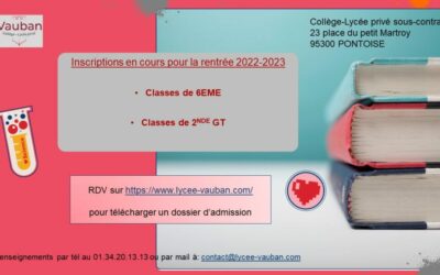 Inscriptions pour la rentrée 2022/2023